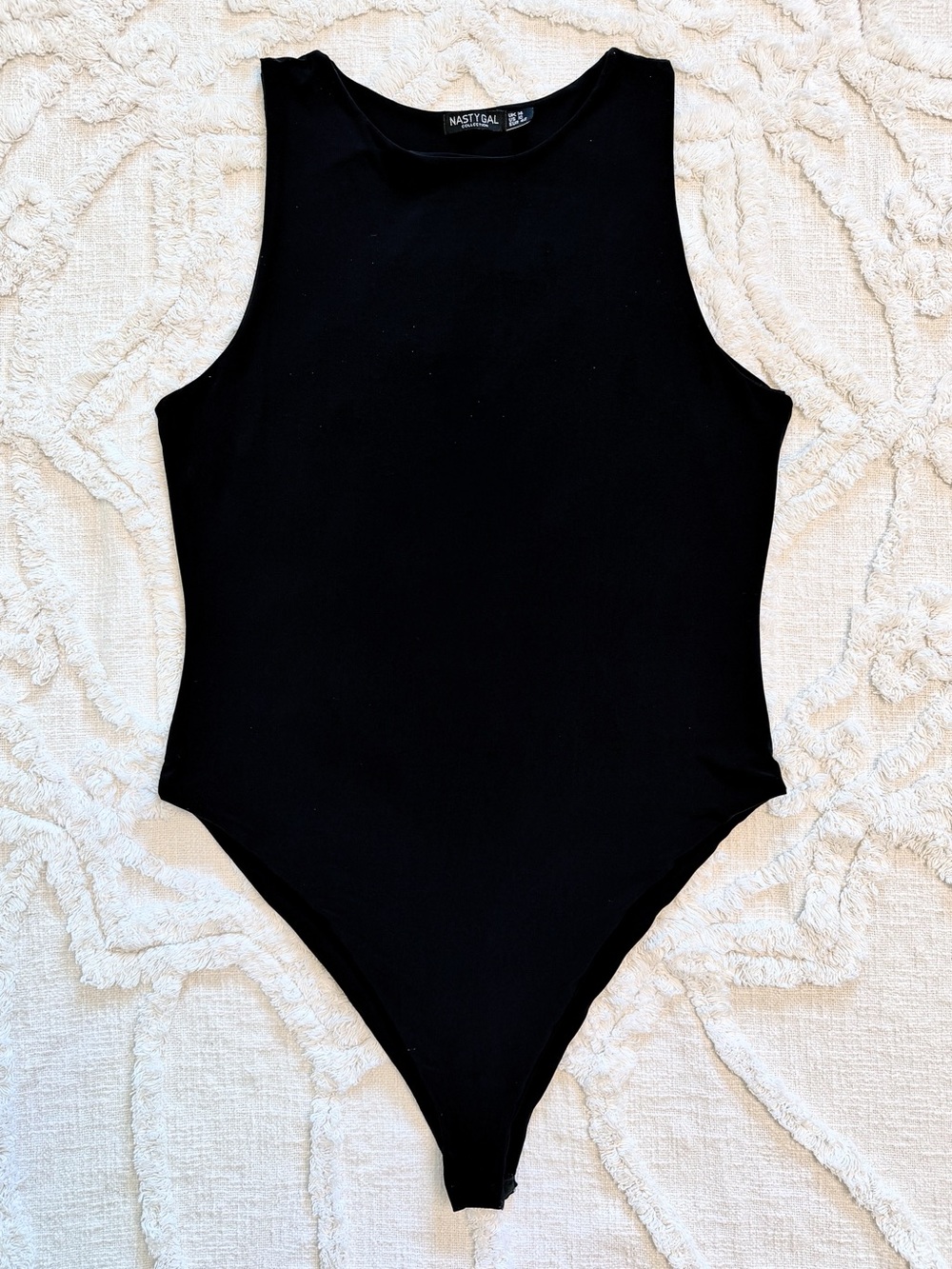 Nasty Gal Collection Black Sleeveless Thong Bodysuit Size US 10 nwot
